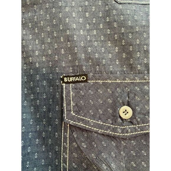 BUFFALO DAVID BITTON Men’s Blue Pattern Shirt XL - Picture 4 of 5